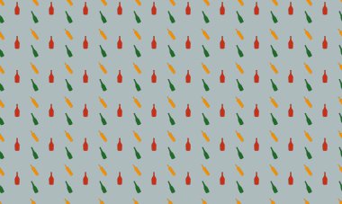 Farklı aksesuarlara sahip renkli arkaplan