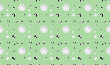 Farklı aksesuarlara sahip renkli arkaplan