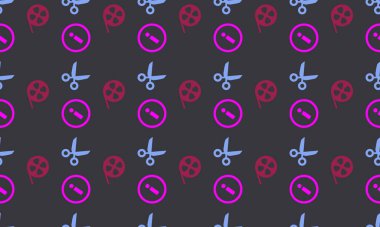 Farklı aksesuarlara sahip renkli arkaplan