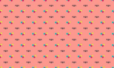 Farklı aksesuarlara sahip renkli arkaplan