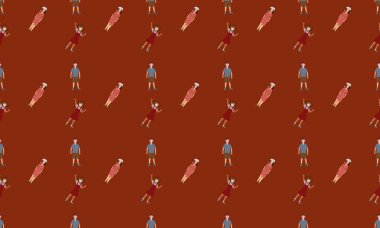 Farklı aksesuarlara sahip renkli arkaplan