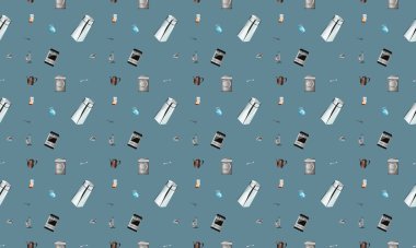 Farklı aksesuarlara sahip renkli arkaplan