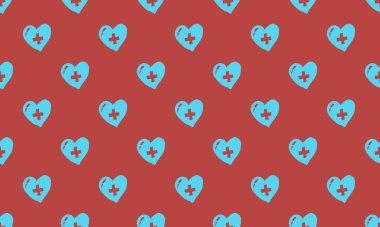 Farklı aksesuarlara sahip renkli arkaplan