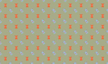 Farklı aksesuarlara sahip renkli arkaplan