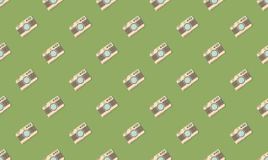 Farklı aksesuarlara sahip renkli arkaplan