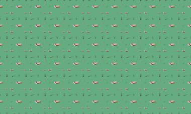 Farklı aksesuarlara sahip renkli arkaplan