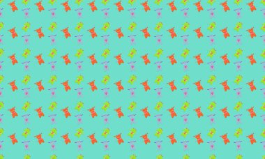 Farklı aksesuarlara sahip renkli arkaplan