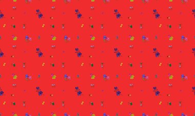 Farklı aksesuarlara sahip renkli arkaplan