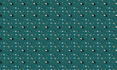 Farklı aksesuarlara sahip renkli arkaplan