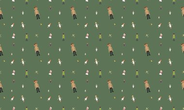 Farklı aksesuarlara sahip renkli arkaplan