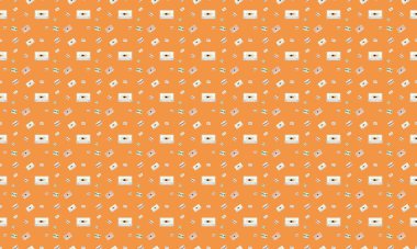 Farklı aksesuarlara sahip renkli arkaplan