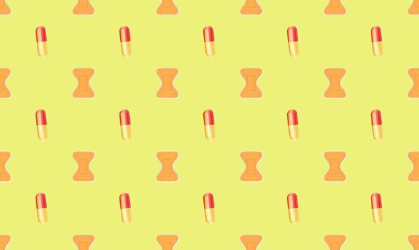 Цветной фон с различными аксессуарами