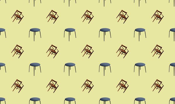 Colored background with different accessories