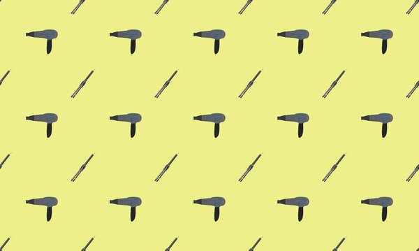 Colored background with different accessories