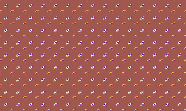 Farklı aksesuarlara sahip renkli arkaplan