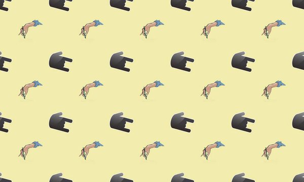 Цветной фон с различными аксессуарами