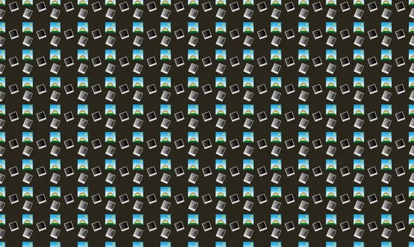 Farklı aksesuarlara sahip renkli arkaplan