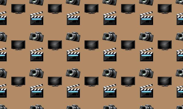 Цветной фон с различными аксессуарами