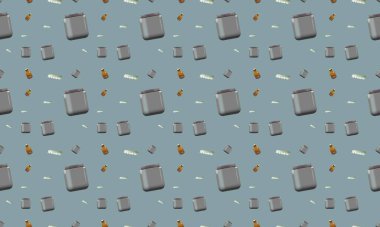 Farklı aksesuarlara sahip renkli arkaplan