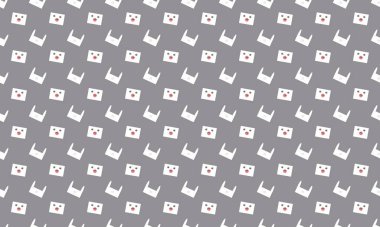 Farklı aksesuarlara sahip renkli arkaplan