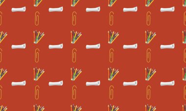 Farklı aksesuarlara sahip renkli arkaplan