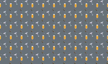 Farklı aksesuarlara sahip renkli arkaplan