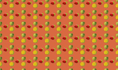 Farklı aksesuarlara sahip renkli arkaplan