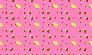 Farklı aksesuarlara sahip renkli arkaplan