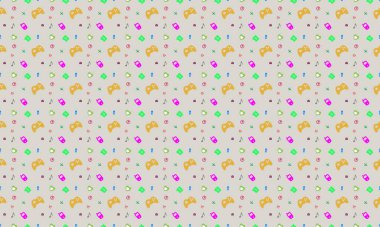 Farklı aksesuarlara sahip renkli arkaplan