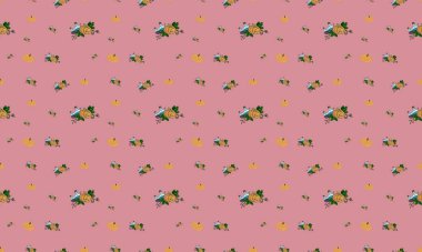 Farklı aksesuarlara sahip renkli arkaplan