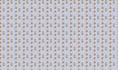 Farklı aksesuarlara sahip renkli arkaplan