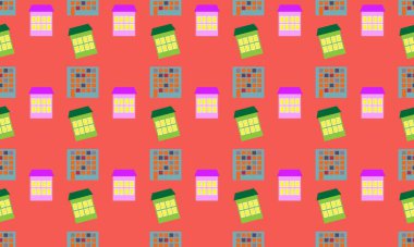 Farklı aksesuarlara sahip renkli arkaplan