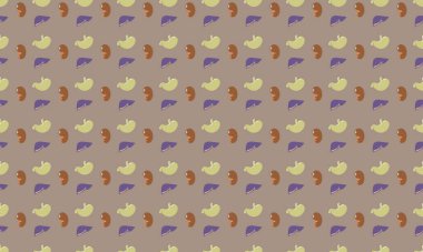 Farklı aksesuarlara sahip renkli arkaplan