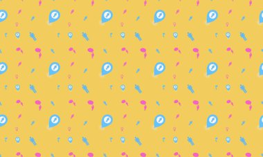 Farklı aksesuarlara sahip renkli arkaplan