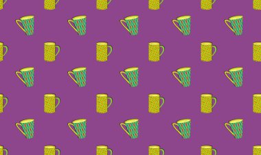 Farklı aksesuarlara sahip renkli arkaplan