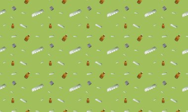 Farklı aksesuarlara sahip renkli arkaplan