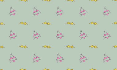 Farklı aksesuarlara sahip renkli arkaplan