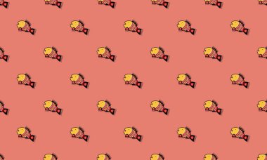 Farklı aksesuarlara sahip renkli arkaplan