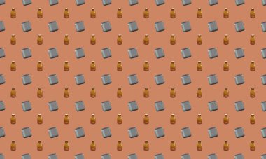 Farklı aksesuarlara sahip renkli arkaplan