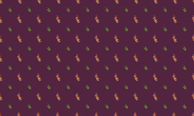 Farklı aksesuarlara sahip renkli arkaplan