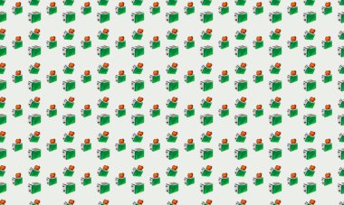 Farklı aksesuarlara sahip renkli arkaplan