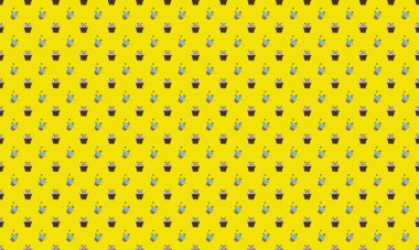 Farklı aksesuarlara sahip renkli arkaplan