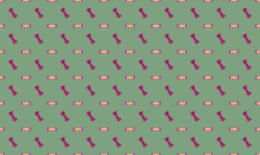 Farklı aksesuarlara sahip renkli arkaplan