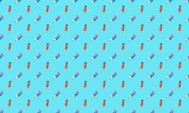 Farklı aksesuarlara sahip renkli arkaplan