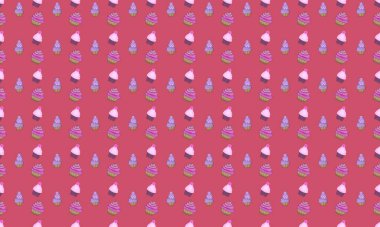 Farklı aksesuarlara sahip renkli arkaplan