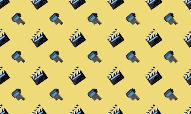 Farklı aksesuarlara sahip renkli arkaplan