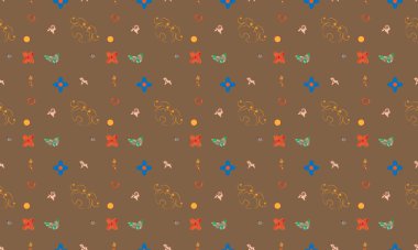 Farklı aksesuarlara sahip renkli arkaplan