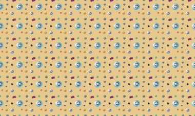 Farklı aksesuarlara sahip renkli arkaplan