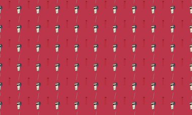 Farklı aksesuarlara sahip renkli arkaplan