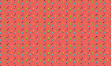 Farklı aksesuarlara sahip renkli arkaplan